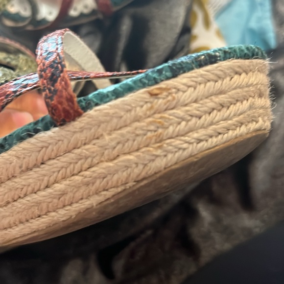 LULU TOWNSWND Multi Colored Leather Snakeskin Platform Heals Size 7 1/2 - Picture 6 of 8